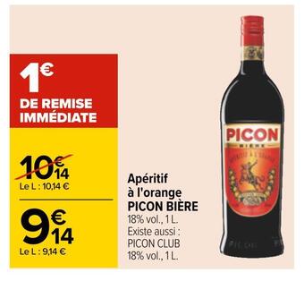 Carrefour Picon bière apéritif à l'orange offre