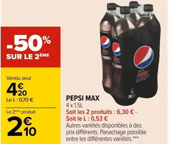 Carrefour Pepsi max pepsi max offre