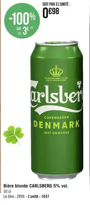 Géant Casino Carlsberg bière blonde 5% vol. offre