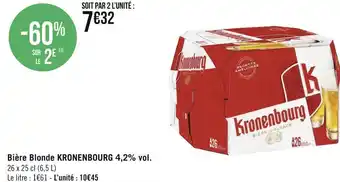Géant Casino Kronenbourg bière blonde 4,2% vol. offre