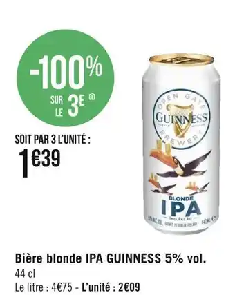 Géant Casino Guinness bière blonde ipa 5% vol. offre