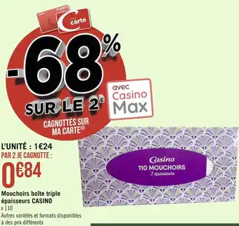 Casino mouchoirs boîte triple épaisseurs