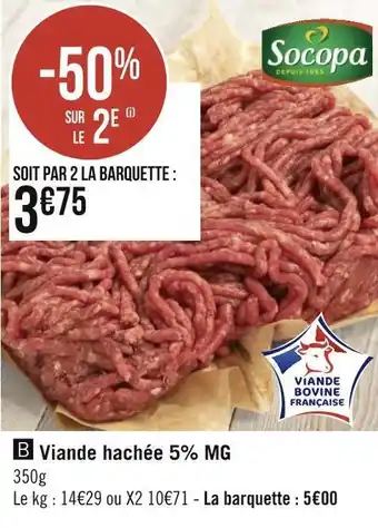 Géant Casino Viande hachée 5% mg offre