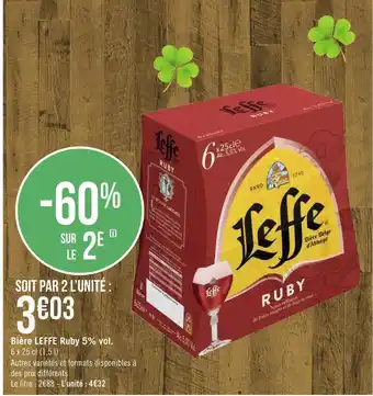 Géant Casino Bière leffe ruby 5% vol. offre