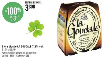 Géant Casino La goudale bière blonde 7,2% vol. offre
