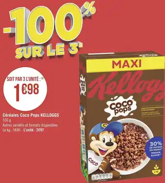 Géant Casino Kelloggs céréales coco pops offre
