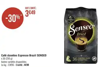 Géant Casino Senseo café dosettes espresso brazil offre