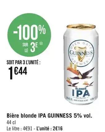 Géant Casino Guinness bière blonde ipa 5% vol. offre