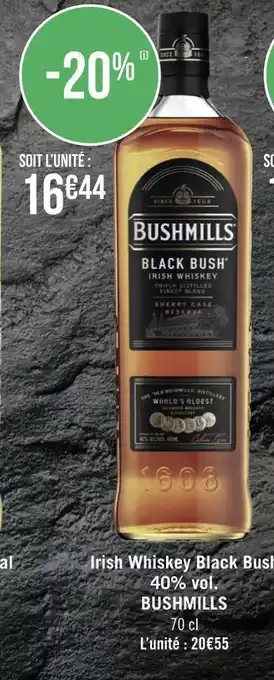 Géant Casino Bushmills irish whiskey black bush 40% vol. offre