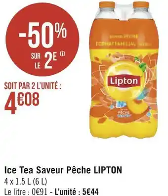 Géant Casino Lipton ice tea saveur pêche offre