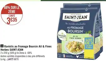 Géant Casino Saint-jean raviolis au fromage boursin ail & fines herbes offre