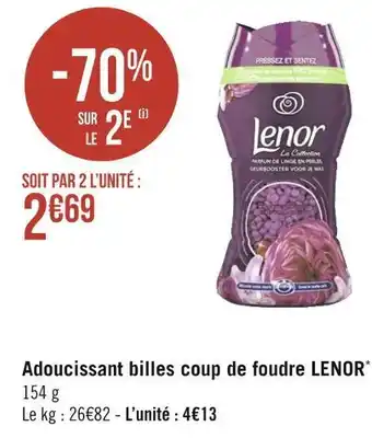 Géant Casino Lenor adoucissant billes coup de foudre* offre