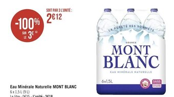 Géant Casino Mont blanc eau minérale naturelle offre