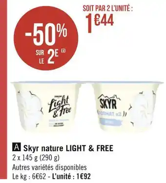 Géant Casino Light & free skyr nature offre