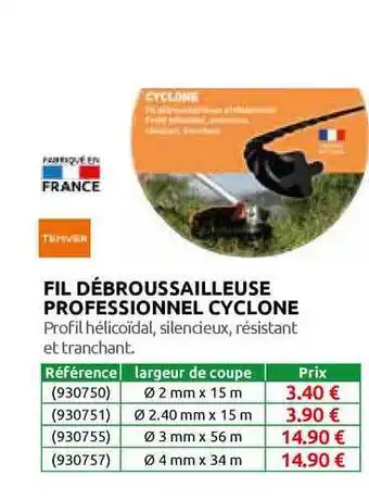 Rural Master Fil Débroussailleuse Professionnel Cyclone offre
