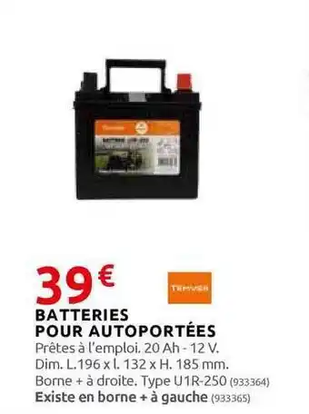 Rural Master Batteries Pour Autoportées offre