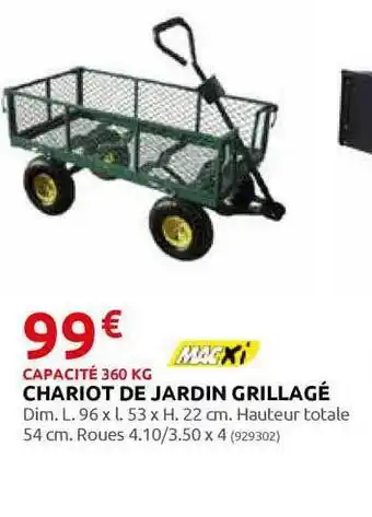 Rural Master Chariot De Jardin Grillagé offre