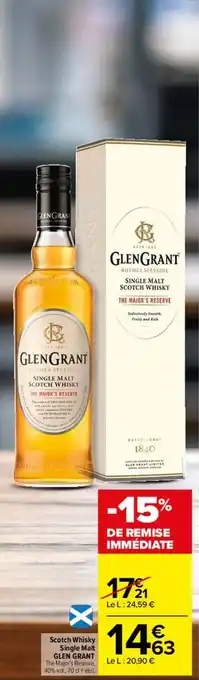 Carrefour Market Scotch whisky single malt GLEN GRANT offre
