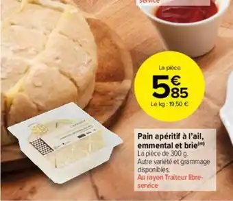 Carrefour Market Pain apéritif à l'ail emmental et brie offre