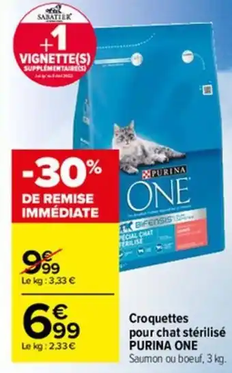 Carrefour Market Croquettes pour chat stérilisé PURINA ONE offre