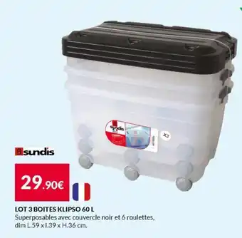 Les Briconautes Lot 3 boites klipso 60 L offre