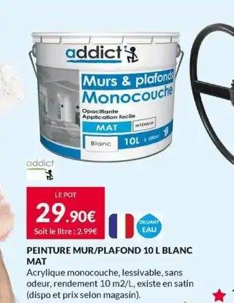 Les Briconautes Peinture mur/plafond 10 L blanc mat offre