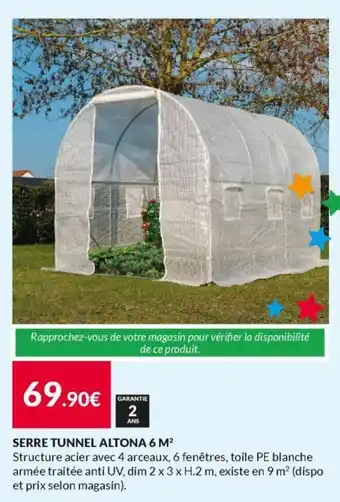 Les Briconautes Serre tunnel altona 6 m offre