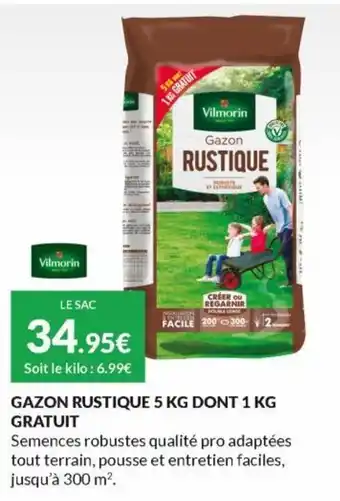 Gazon rustique 5 KG dont 1 KG gratuit