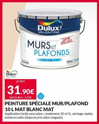 Peinture spéciale mur/plafond 10 L mat blanc mat
