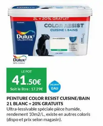 Les Briconautes Peinture color resist cuisine/bain 2 L blanc + 20% gratuits offre