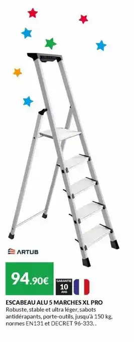 Les Briconautes Escabeau alu 5 marches XL pro offre