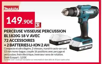 Perceuse visseuse percussion BL1820G 18 V avec