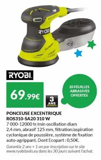 Les Briconautes Ponceuse excentrique ROS310-SA20 310 W offre