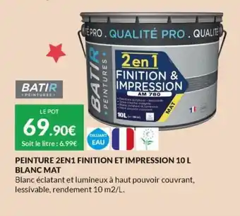 Peinture 2en1 finition et impression 10 L blanc mat