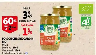 Auchan Pois Chiches Bio Jardin Bio offre