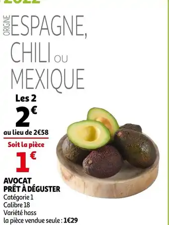 Auchan Avocat prêt à deguster offre