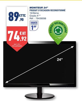 Bureau Vallée Moniteur 24’’ offre