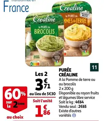 Auchan Purée créaline offre