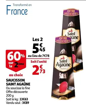 Auchan Saucisson saint agaûne offre