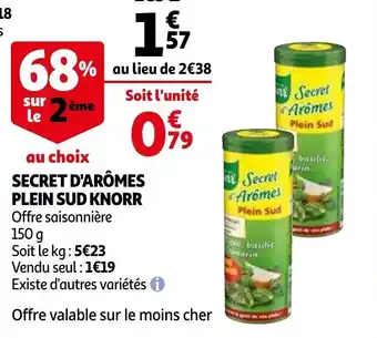 Auchan Secret d'aromes plein sud knorr offre