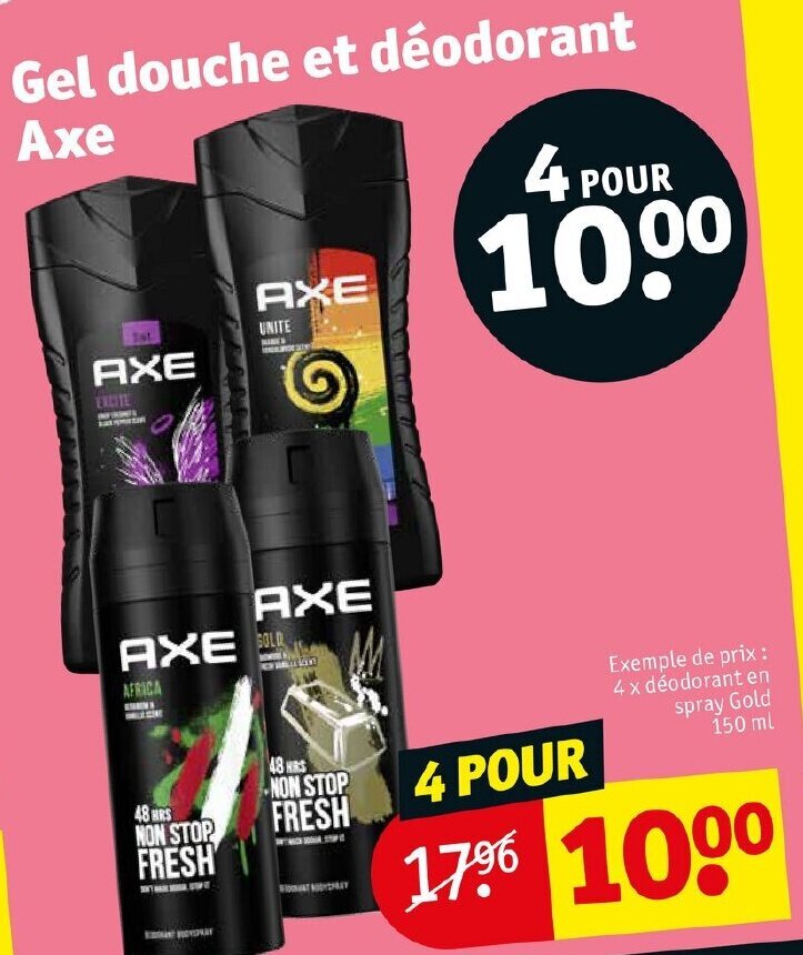 Promo Gel douche et déodorant axe chez Kruidvat