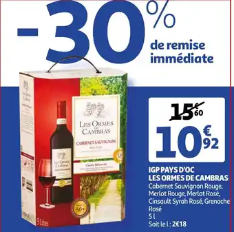 Auchan IGP pays d'oc les ormes de cambras offre