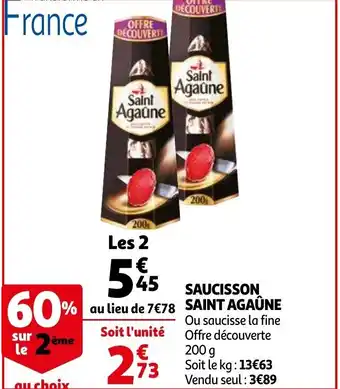 Auchan Saucisson saint agaûne offre
