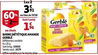 Auchan Barre Diététique Amande Gerblé offre