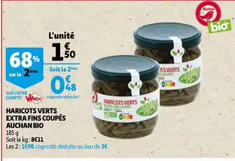 Auchan Haricots verts extra fins coupés Auchan Bio offre