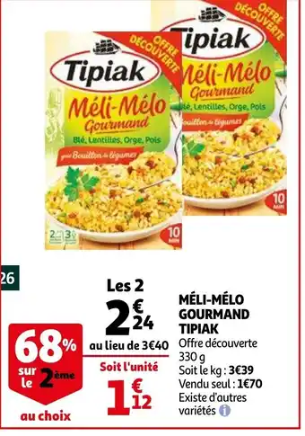 Auchan Méli-Mélo Gourmand Tipiak offre