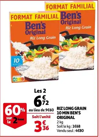 Auchan Biz Long Grain 10 Min Ben's Original offre