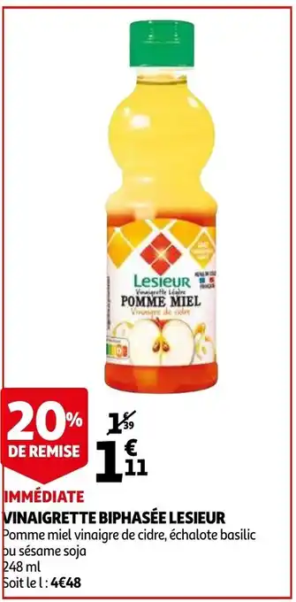 Auchan Vinaigrette Biphasée Lesieur offre