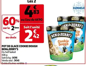 Auchan Pot de Glace Cookie Dough Ben&Jerry's offre
