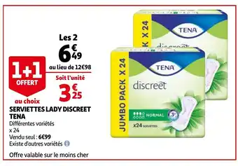 Auchan Serviettes Lady Discreet Tena offre